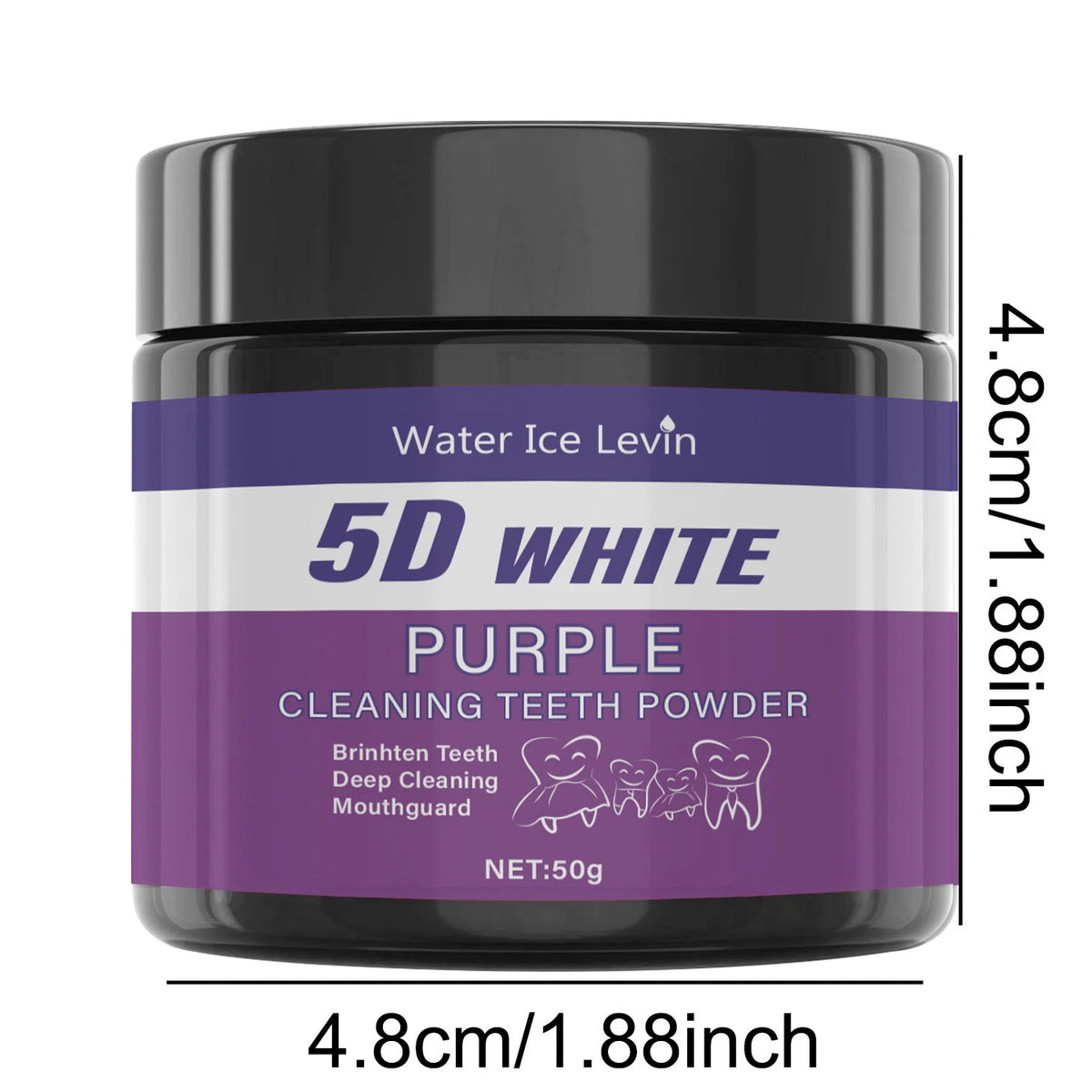 BRAVIX PurpleGlow – Purple Teeth Whitening Powder, Sulfate-Free Stain Removal & Color Correction, Portable for Daily Use