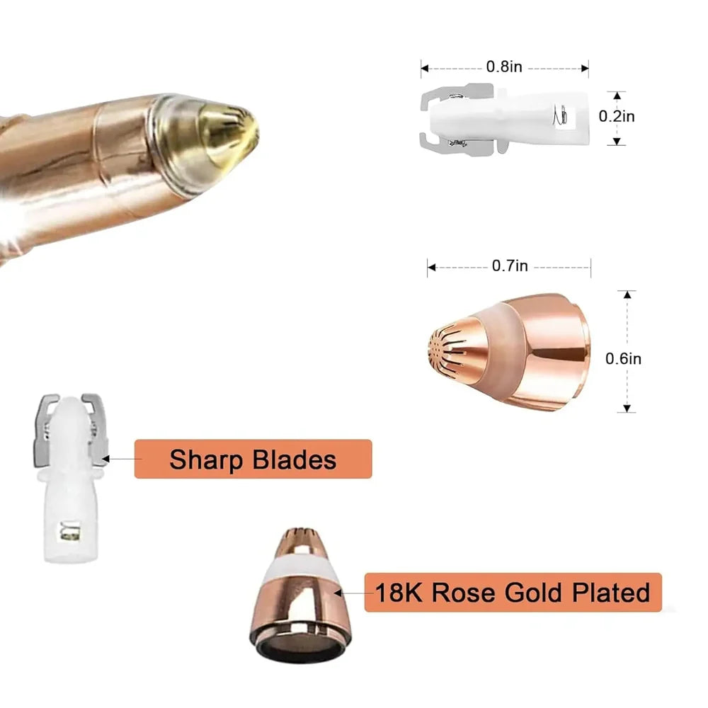 BRAVIX Precision – Facial Hair Remover Replacement Heads, Rose Gold