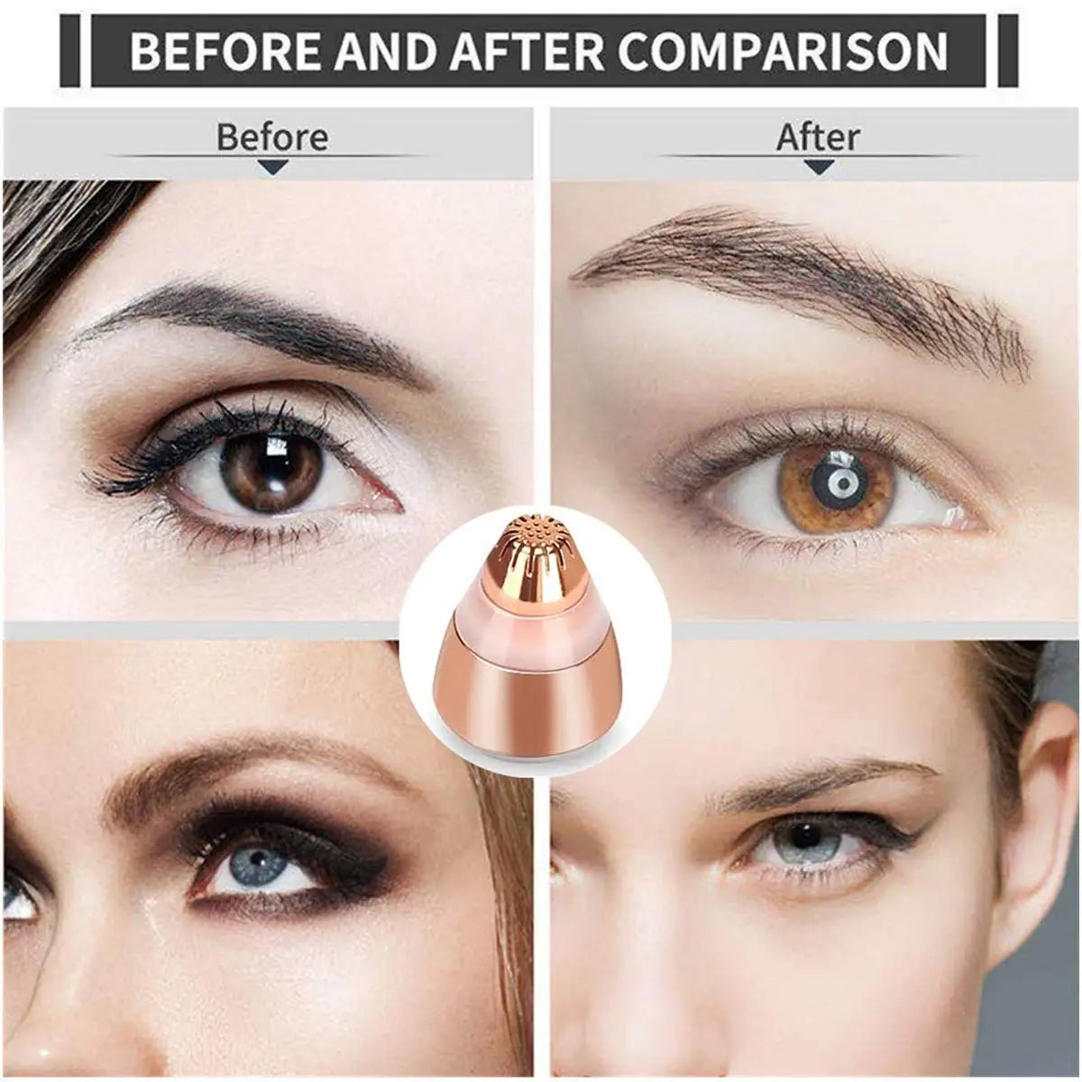 BRAVIX Precision – Facial Hair Remover Replacement Heads, Rose Gold