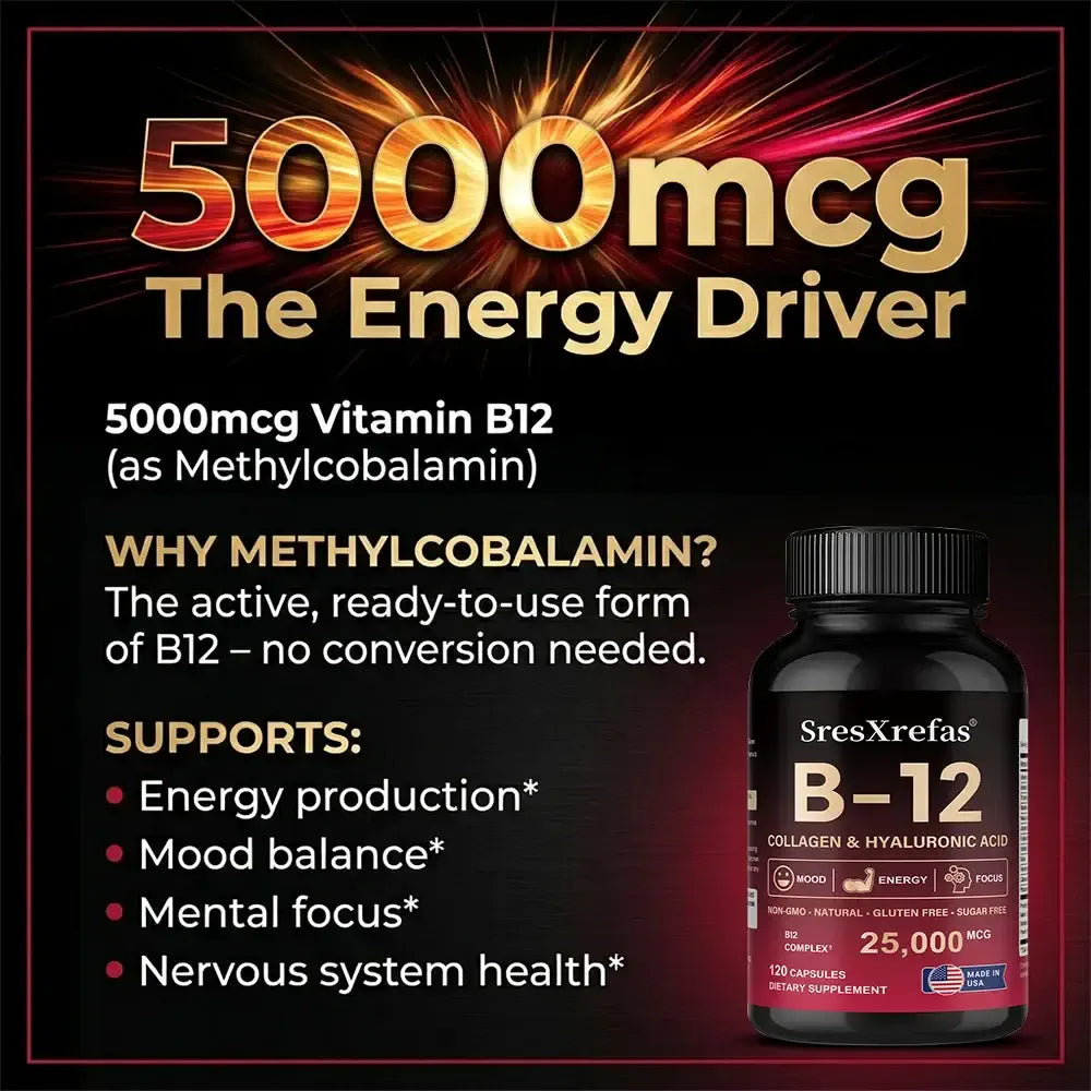 BRAVIX EnergyB12 - Energy, Mood & Immune Support Formula