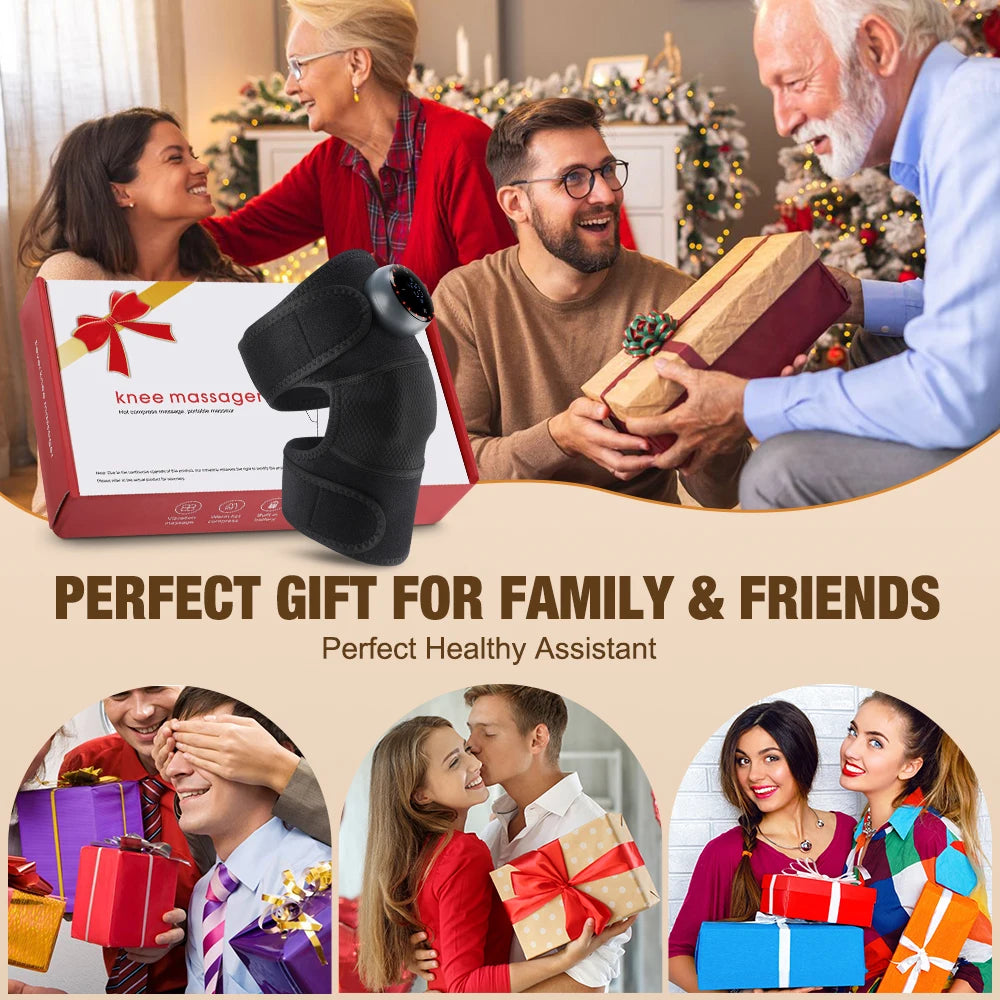 BRAVIX FlexRelief – Heated Vibration Knee Massager, Cordless 3-in-1 Shoulder & Elbow Support with Time