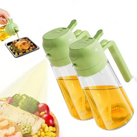 BRAVIX ChefMist – 2-in-1 Olive Oil Sprayer & Pourer Glass Bottle, 470ml for Cooking, Salads & Grilling