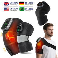 BRAVIX FlexRelief – Heated Vibration Knee Massager, Cordless 3-in-1 Shoulder & Elbow Support with Time