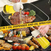 BRAVIX ChefMist – 2-in-1 Olive Oil Sprayer & Pourer Glass Bottle, 470ml for Cooking, Salads & Grilling