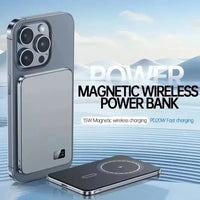BRAVIX MagCharge – Ultra-Slim Magnetic Wireless Power Bank, Fast Charging for MagSafe