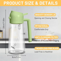 BRAVIX ChefMist – 2-in-1 Olive Oil Sprayer & Pourer Glass Bottle, 470ml for Cooking, Salads & Grilling