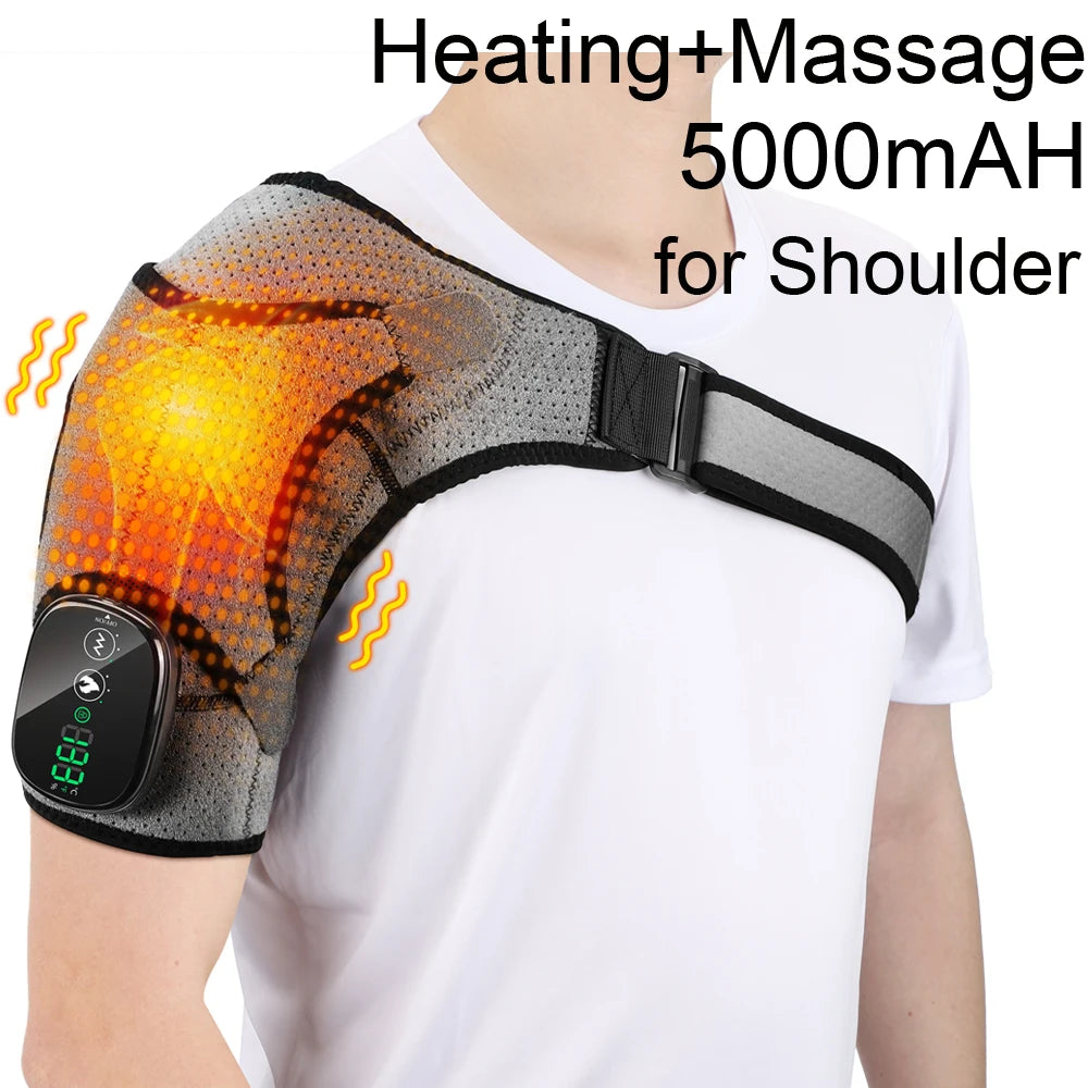 BRAVIX HeatRelief – Electric Shoulder Massager with Heating Pad & Vibration Therapy, Thermal Support Brace