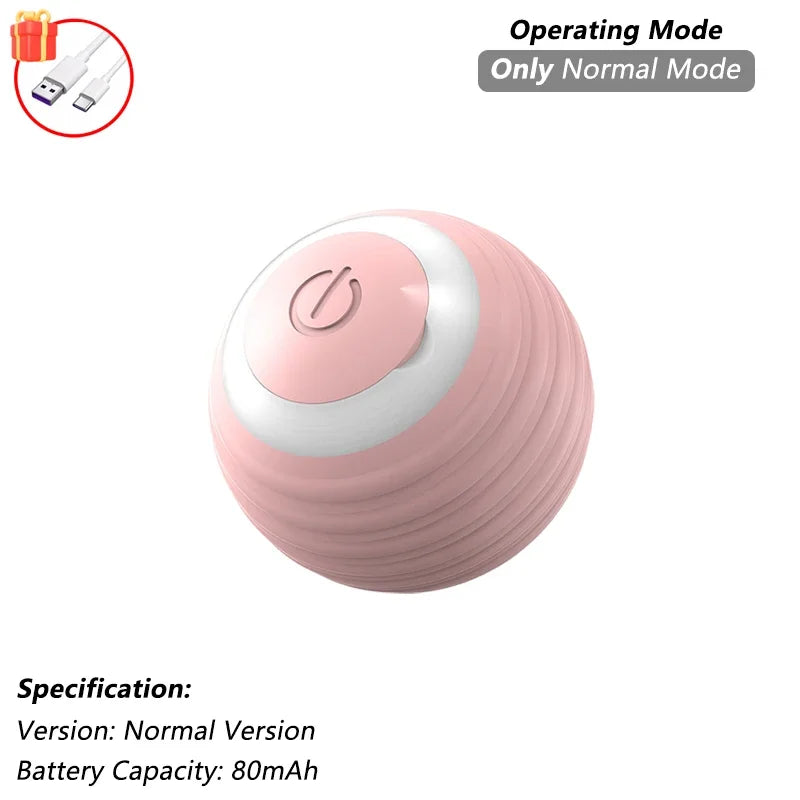 BRAVIX PlayChase – Automatic Rolling Cat Ball Toy, Interactive Electric Pet Toy with Faux Tail