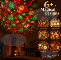 BRAVIX StarGlow – Christmas Projector Light, USB Powered Night Light with 6+ Holiday Patterns, Flexible Tree Lamp