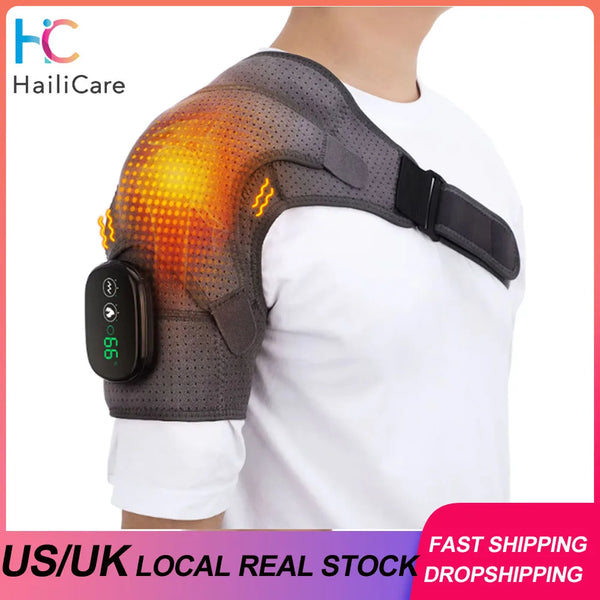 BRAVIX HeatRelief – Electric Shoulder Massager with Heating Pad & Vibration Therapy, Thermal Support Brace