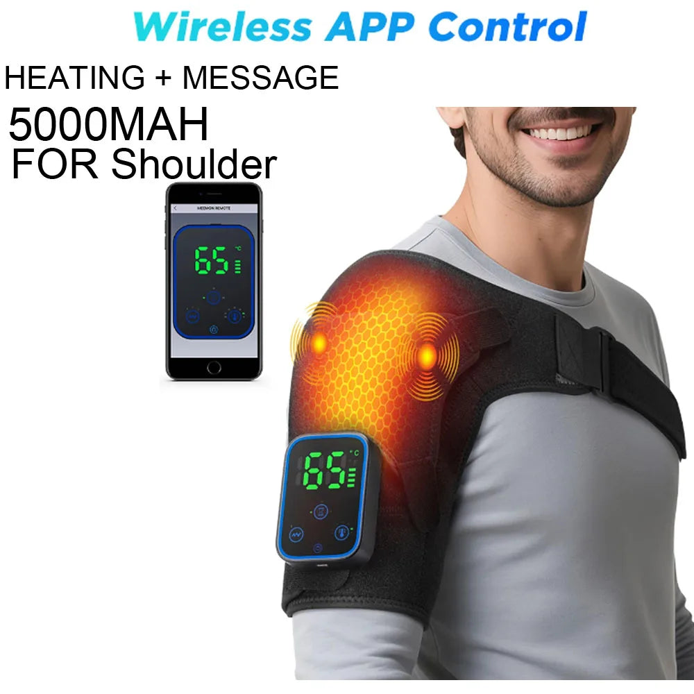 BRAVIX HeatRelief – Electric Shoulder Massager with Heating Pad & Vibration Therapy, Thermal Support Brace