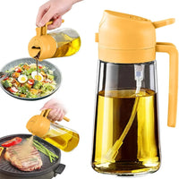 BRAVIX ChefMist – 2-in-1 Olive Oil Sprayer & Pourer Glass Bottle, 470ml for Cooking, Salads & Grilling