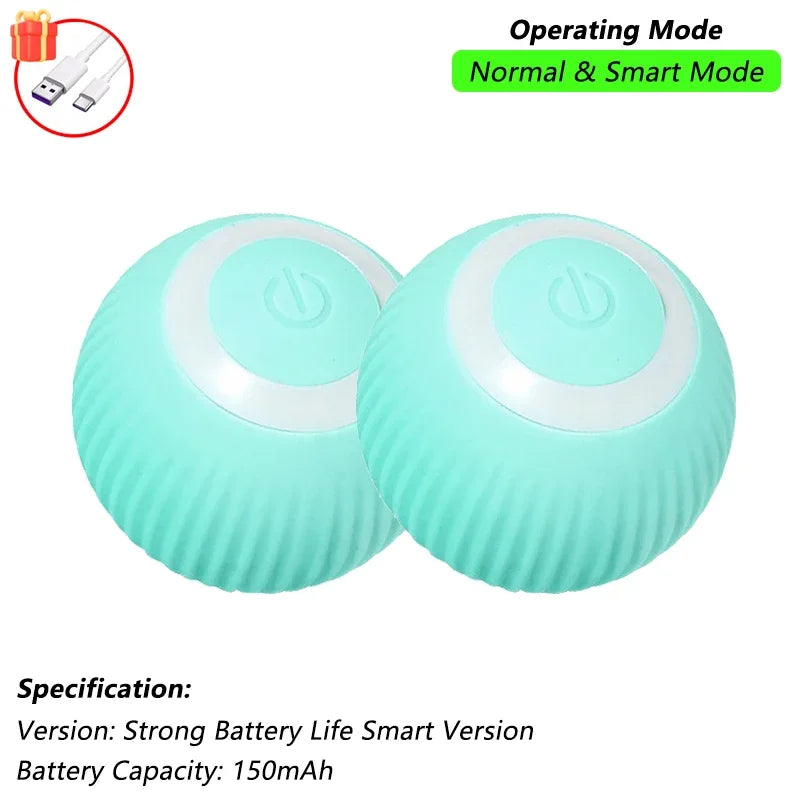 BRAVIX PlayChase – Automatic Rolling Cat Ball Toy, Interactive Electric Pet Toy with Faux Tail