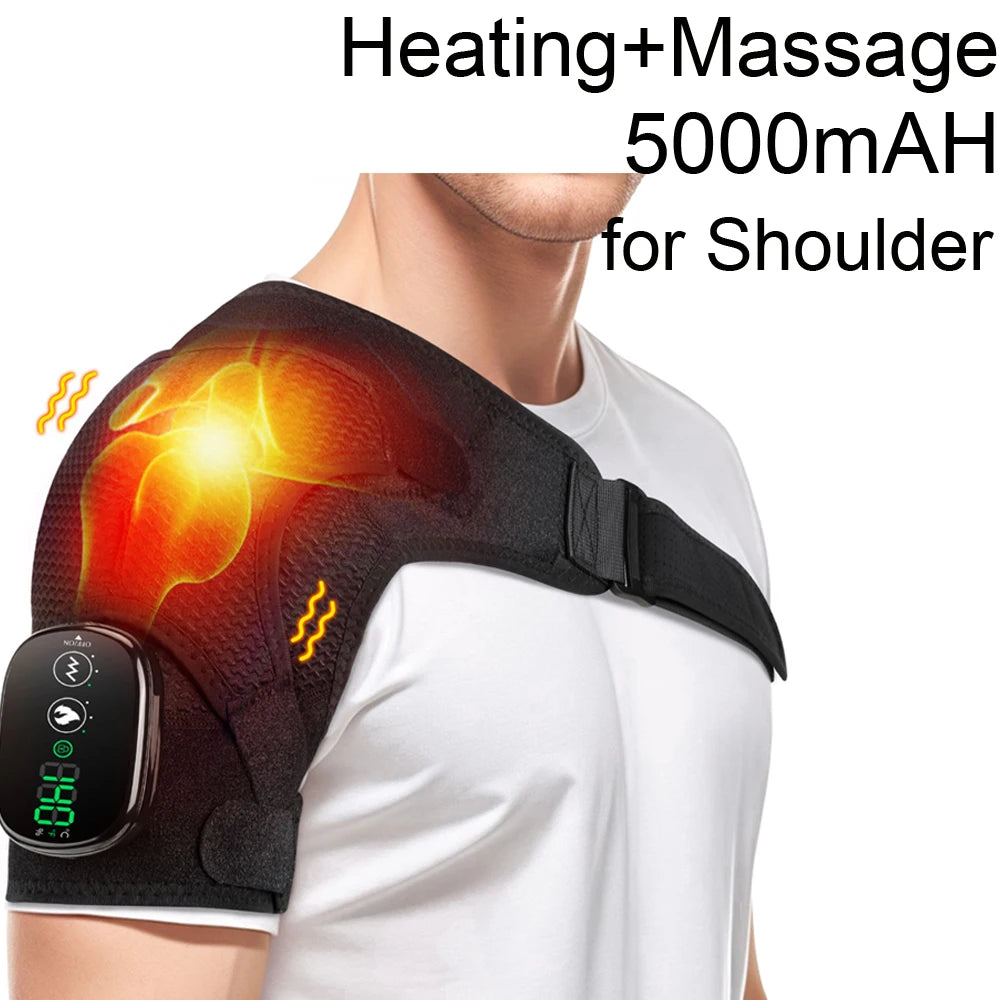 BRAVIX HeatRelief – Electric Shoulder Massager with Heating Pad & Vibration Therapy, Thermal Support Brace