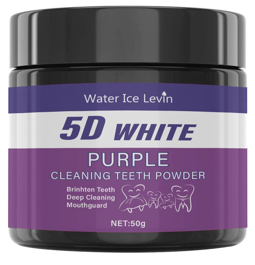 BRAVIX PurpleGlow – Purple Teeth Whitening Powder, Sulfate-Free Stain Removal & Color Correction, Portable for Daily Use