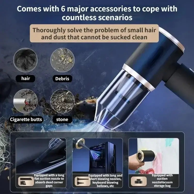 BRAVIX AirClean Pro – Cordless Handheld Vacuum, 18,000PA Suction + Air Blower