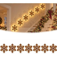 BRAVIX GlowDeer – 7Pcs Wooden LED Christmas Wall Stickers, Warm White Light Reindeer Silhouette Decorations