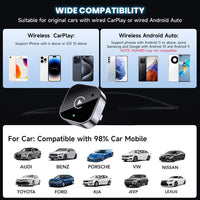 BRAVIX AutoLink – Wireless CarPlay & Android Auto Adapter, Plug & Play Dongle Converts Wired to Wireless, Compact Fast Auto-Connect