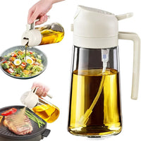 BRAVIX ChefMist – 2-in-1 Olive Oil Sprayer & Pourer Glass Bottle, 470ml for Cooking, Salads & Grilling