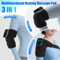 BRAVIX FlexRelief – Heated Vibration Knee Massager, Cordless 3-in-1 Shoulder & Elbow Support with Time