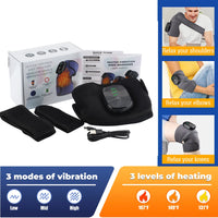 BRAVIX FlexRelief – Heated Vibration Knee Massager, Cordless 3-in-1 Shoulder & Elbow Support with Time